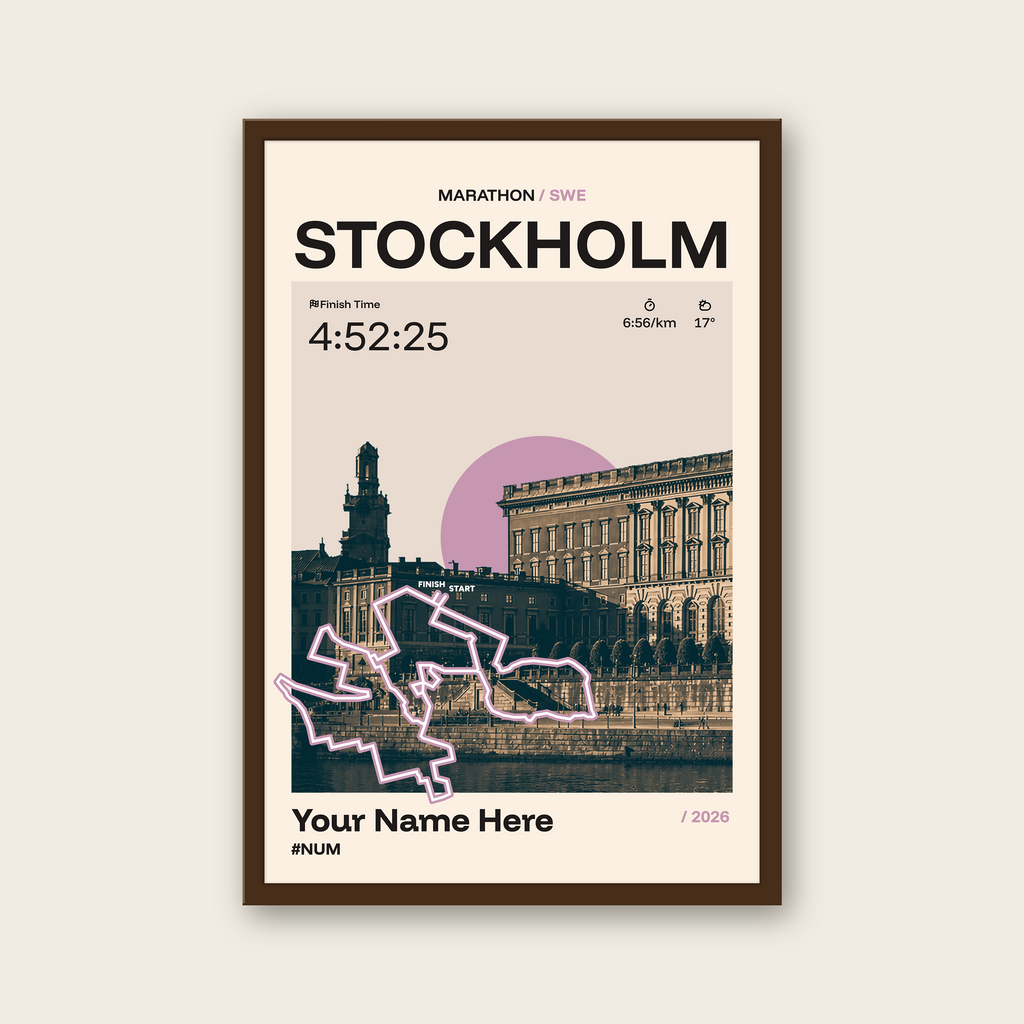 Stockholm Marathon Personalised Race Print