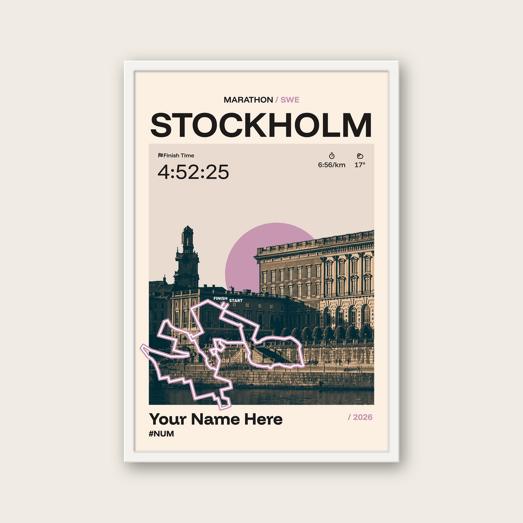 Stockholm Marathon Personalised Race Print
