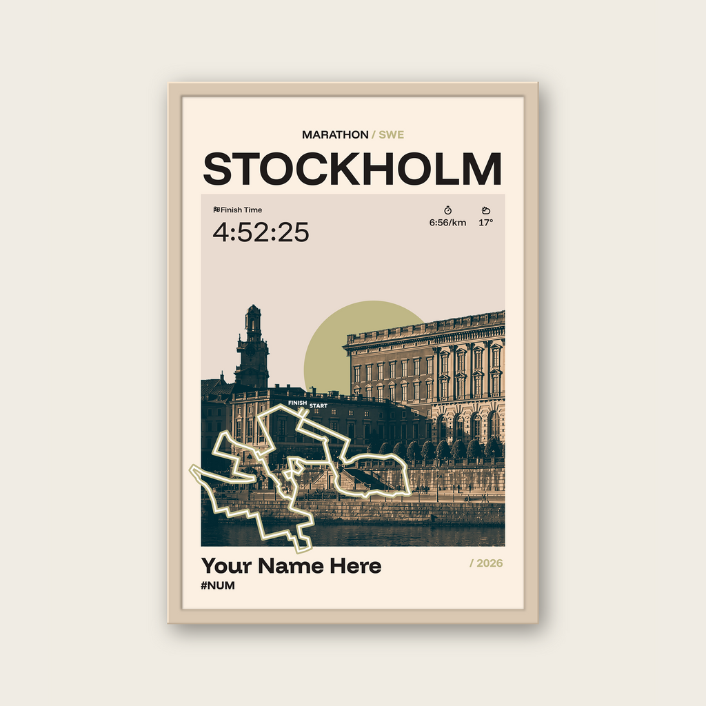 Stockholm Marathon Personalised Race Print