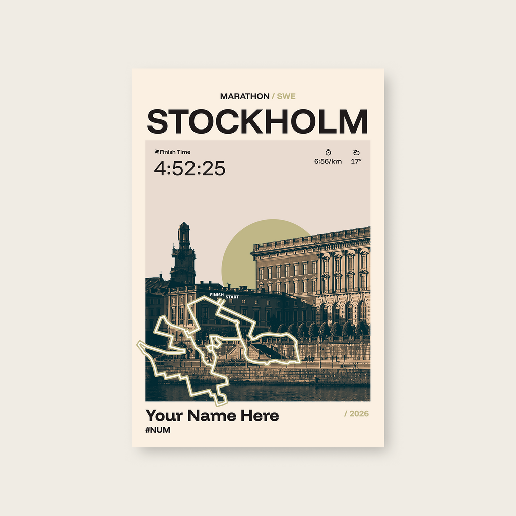 Stockholm Marathon Personalised Race Print