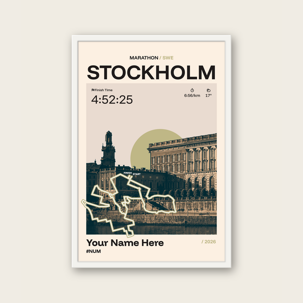 Stockholm Marathon Personalised Race Print